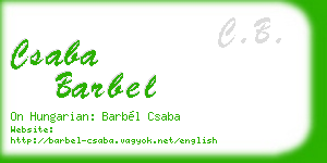 csaba barbel business card